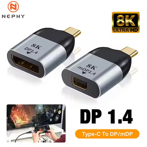 USB C To DP/Mini DP/VGA/HDTV Adapter Gold plating USB Type C 8K/4K/1080P Video Lan Ethernet Converte