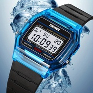 SKMEI Fashion Series Electronic Watch Teen Student Alarm Clock Transparent Case Luminous Waterproof Trend Ladies Watch