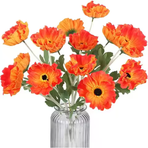 1/3Pcs Artificial Poppy Yumei Bouquet 58CM Silk Fake Flowers for Home Decor Garden Wedding Garland D