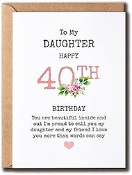 To My Daughter Happy 40Th Birthday - 40Th Birthday Card Daughter - Daughter Birthday Card - Beautifu