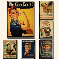Hot Sale We Can Do Itworld War Ii Vintage Style Poster Classic Kraft Paper Vintage Poster/inspiratio