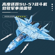 Zhen Brick 33030 Su-57 Fighter Military Building Blocks Helicopter Ornaments Educational Assembling 