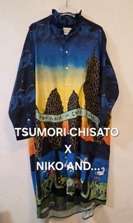津森千里【珍品▪︎芸術げいじゅつ】 tsumori chisato by niko and... ツモリチサトバイニコアンド Loose-feel Shirt Dress, Multi-colors,