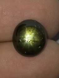 พลอย สตาร์ แซฟไฟร์ ธรรมชาติ แท้ ( Natural Black Star Sapphire ) หนัก 9.18 กะรัต