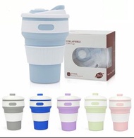350ml可折疊矽膠咖啡水杯  pilckp 350ml Foldable Silicon Coffee Water Cup 隨身杯 環保吸管 折疊杯 折疊餐具 不銹鋼吸管 Reusable Stra