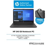 HP 245 G8 (5C5X6PA) (R5-5500U/4GB/512GB SSD/UMA/14" HD/W11H/1YR W/SILVER) (FREE CARRYING CASE)
