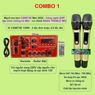 Mạch loa kéo CS8673E 130W DSP lập trình chống hú có chỉnh Bass Treble Micro nguồn xung 220V Kèm micr