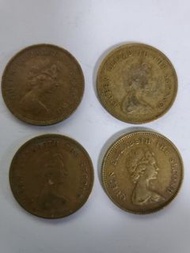 1977-1980 香港伍亳(小皇冠)銅色硬幣 $0.5舊伍毫 4 個一套