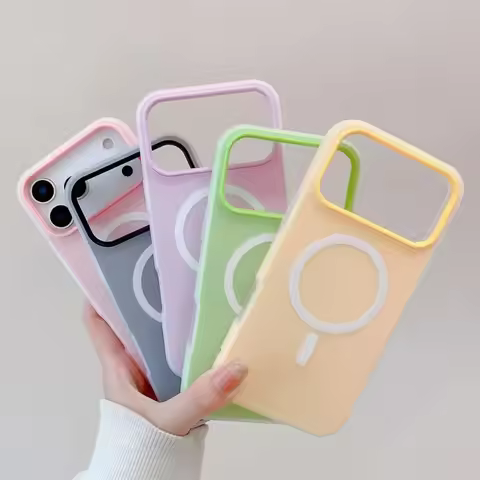 2 in 1 Candy Color Magnetic Phone Case For iPhone 17 Pro Max 16 13 11 15 14 12 Air 17 Pro Max For Ma