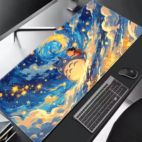 Large Gaming T-Totoro Mouse Pad 60x30/90x40cm Lock Edge Non-Slip Rubber Keyboard Mat Desk Pad Anime