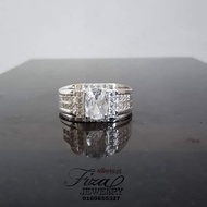 cincin lelaki permata putih silver 925, cincin lelaki batu putih perak925, silver 925 men ring in wh