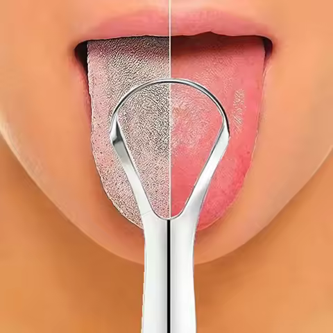 1,4pcs Tongue Coating Brush and Scraper, Eliminate Bad Breath, Freshen Breath, Gently Care for Gums,