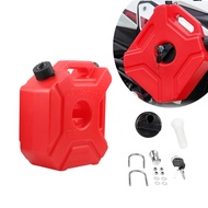 ถังน้ำมันสำรองถังน้ำมันเชื้อเพลิงป้องกันไฟฟ้าสถิตพลาสติกสีแดงรถจักรยานยนต์รถยนต์ 5L สำรองรถ ATV แบบพ