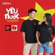 CANIFA S adult men's and women's unisex t-shirt Red Flag Yellow Star Love National Day 2/9 5TS25S051