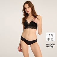 [Anden Hud] Classic Solid Color.bud Mid-Waist Briefs (Black) Pure Cotton Made In Taiwan