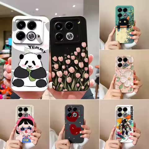 Phone Case For Infinix Note 40 40 Pro 40 Pro+ Pretty Tulip Panda Coque For Note 40Pro Fundas Cover S