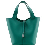 【日本直送】愛馬仕 HERMES Picotin Lock 22 MM 手提包 × Taurillon Maurice 牛皮 綠色 U 女仕【二手】