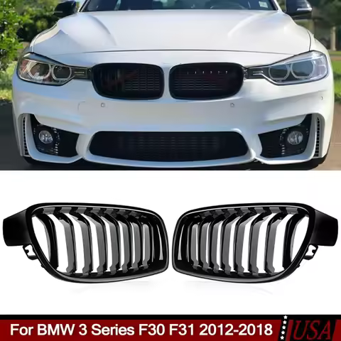Glossy Black Car Styling Front Kidney Grille Dual Slat Grill For BMW 3 Series F30 F31 F35 330d 328i 