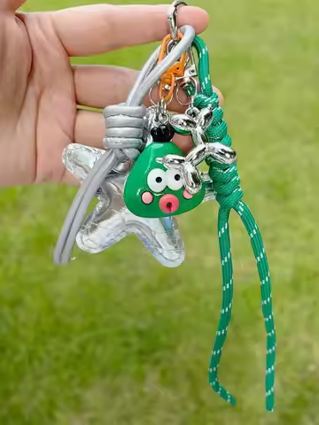 Starfish Keychain Bag Charm, Cute Monster Pendant Rope Keyring, Colorful Purse Backpack Charm, Fun H