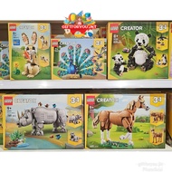 Lego Creator 3 in 1 Wild Animal Cute Bunny 31162 Exotic Peacock 31157 Panda Family 31165 Majestic Rh