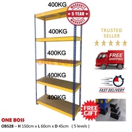 H5'xL2'xD1.5' (5 LEVELS) HEAVY DUTY BOLTLESS RACKING STORAGE WAREHOUSE STORE ROOM OFFICE FILE RACK