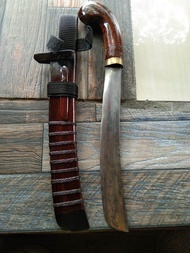 GOLOK  SULANGKAR RANJANG KUNO KAYU JAWAR & SONOKELING 27 CM