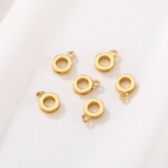 14k Gold-Covered Color-Preserving Round Necklace Connection Ring diy Handmade Bracelet Link Pendant Buckle Jewelry Material Accessories (2 Pieces)