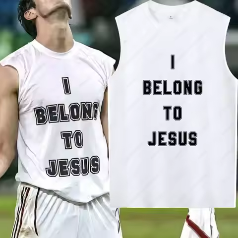 I Belong To Jesus Men Vest Cotton T-Shirt Summer Fashion Casual Sleeveless Vest Cultural Tshirt Men 
