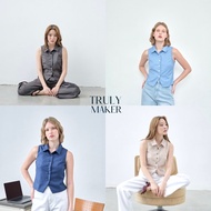 Trulymaker-Keen vest Collar Shirt