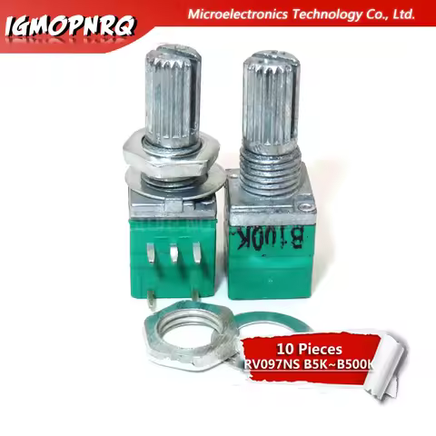 10pcs RV097NS B5K B10K B20K B50K B100K B500K 5PIN single linked potentiometer with a switch audio se