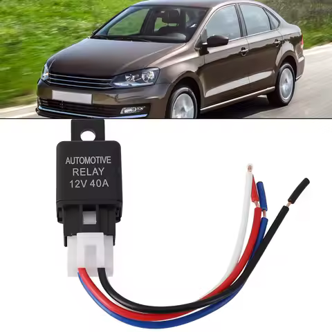 Black 12V 40A Car Automotive Relay 4 Pin SPST Contact Type Suitable For Strobe Lights Fog Lights Car