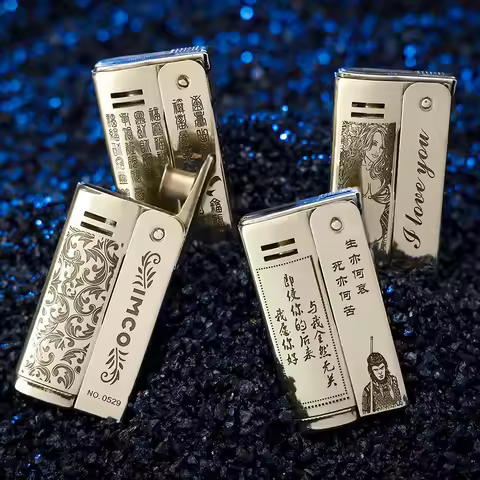 IMCO6800 Deep Carved Brass Kerosene Lighter Carved Windproof Pure Copper Creative Personalized Old-f