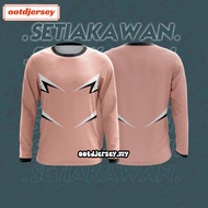 Jersey Murah Baju Lengan Panjang Lelaki Perempuan Custom Jersey Team Wear Sublimation Jersey Pink Long Sleeve T Shirt Casual Viral Sports T Shirt Plus Size
