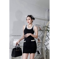 COTTON CANDY set cc Label Tank Top Knitted Skirt New Bambam korea.set