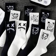 5 คู่ ถุงเท้าลูกเรือผู้ชายคละแบบ ลาย Ghost Face เหมาะสำหรับฤดูใบไม้ผลิ/ฤดูใบไม้ร่วง บาสเก็ตบอล ชุดลำ