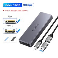 SSD Adapter ORICO Tool Free Aluminium M2 SATA SSD Case SATA 6Gbps NVMe 10Gbps PCIe Type C M.2 SSD En