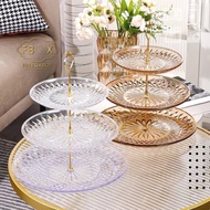 (READY STOCK) 3 tier & 2 tier Acrylic Candy Cake Stand Fruit Plate Snake Amber Cake