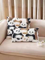 1個可愛的卡通熊貓印花隨性抱枕套