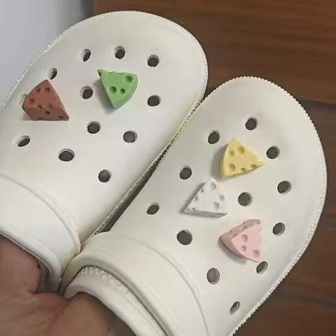 Mini Simulated Cheese Shoe Charms for Crocs Kids Garden Sandals Decorations Clogs Pins Boys Girls De