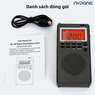 Đài FM AM Di Động Mini Có Đèn Nền Màn Hình Hiển Thị HD Đồng Hồ Báo Thức Hẹn Giờ Ngủ - Ý Tưởng Quà Tặ