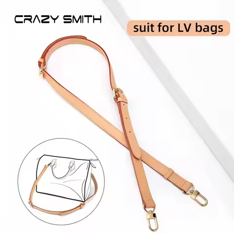 CRAZYSMITH Bag Strap For LV Speedy Shoulder Straps Genuine Leather Long Replacement Adjustable Cross