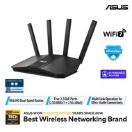 ASUS WiFi 7 RT-BE82U Dual-Band Extendable Router, 4K-QAM, MLO, Five 2.5GbE ports, Commercial-Grade N