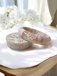 櫻花瑪瑙手鐲 瑪瑙手鐲紫粉小寬帶水墨套鐲送鐲心圈口54/55