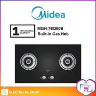 Midea Gas Hob 76cm (5.2kw) MGH-76Q60B 2 Burner Tempered Glass MGH76Q60B Dapur Gas