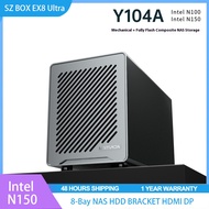 SZBOX EX8 Ultra Inter N150 8-Bay NAS Mini PC HDD BRACKET HDMI+DP Dual Screen Dual 2.5G USB Type C Po