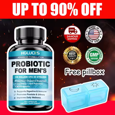 Advanced Men's Probiotic Supplement 100B CFU Prebiotic Fiber Enzymes Saw Palmetto Cranberry for Pros