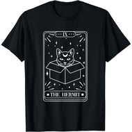 Funny Cat Hermit Tarot Card Witch Astrology Occult T-Shirt