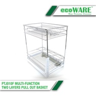 ecoWARE Stainless Steel PTJ010F Multi-function Two Layers Pull Out Basket