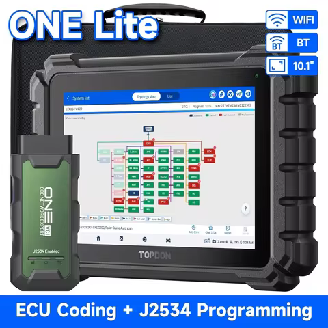 TOPDON ONE Lite Bi-Directional OBD2 Scanner, One-click ECU C0ding, OE-level topology and TopFix AI, 