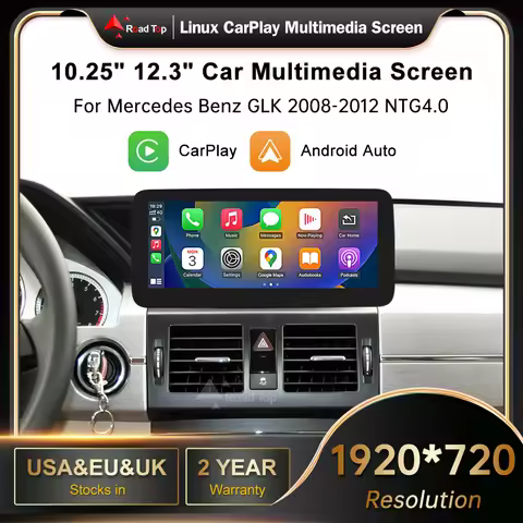 RoadTop Linux Screen Wireless CarPlay Android Auto Multimedia Display for Mercedes-Benz GLK X204 200